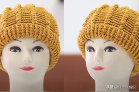 天冷了头部保暖很重要，帮妈妈钩个冬日暖帽，翻边立体枣条帽教程图片