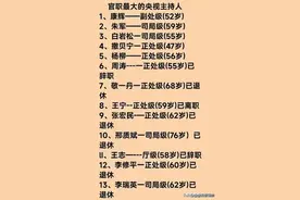 终于有人把官职最大的13位央视主持人名单，整理好了，看看吧图片