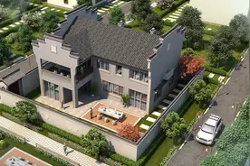 14×12米二层徽派别墅，土灶+佛堂，农村住房必不可少图片