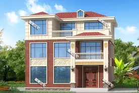 两栋带独立厨房的自建房，第一栋室内有堂屋，8个卧室格局简单图片