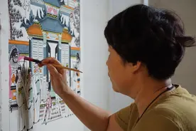 高密一对乡村夫妇画家堂画四十余载，“以前生意好的时候，画都是一车一车地装”图片