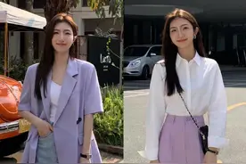 紫色最是浪漫温柔，16套春夏造型分享，气质唯美太有女神范图片