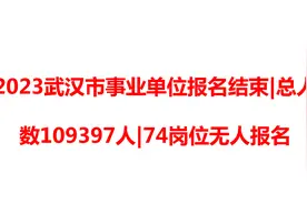 2023武汉市事业单位报名结束|总人数109397人|74岗位无人报名图片