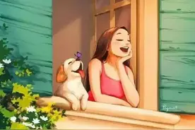 手绘插画‖一个人的生活，充实又快乐图片