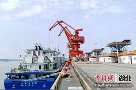 武汉经开区汉南港区“江海直达”航线开通图片