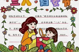 三八妇女节手抄报图片素材和文字内容，送给最爱你的妈妈节日礼物图片