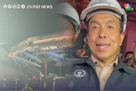 曼谷市长亲临高架桥坍塌事故现场 要求追究承包商责任！图片