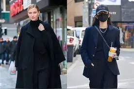 韩国女生真不愧是穿衣高手，就最普通的“全黑穿搭”，都穿得时髦图片