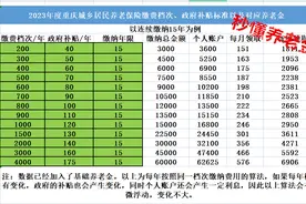 2023年重庆城乡居民养老保险缴费档次，补贴标准，待遇领取标准图片