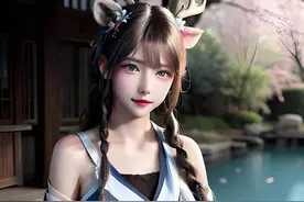 AI绘画‖鹿女初化形，清澈俏佳人图片