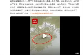 男子自家鱼塘钓鱼遭遇扬子鳄：靠近保护区，一开始还以为是树桩图片