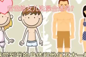九岁女儿光着身子与爸爸嬉闹，妥不妥？图片