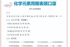 化学老教师整理：初高中元素周期表“顺口溜”，让化学不再难！图片