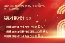 德才股份连续荣登中国建筑装饰行业百强企业第2名图片