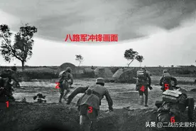 真实的八路军冲锋画面，6名战士猛追3名日军，日军不战而逃图片