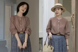 五六十岁女人，这才是适合你的春季穿搭：开衫+奶奶裙，舒适优雅图片