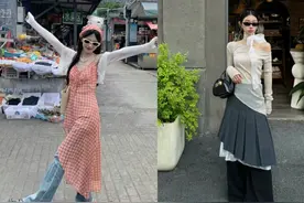 “裙子+裤子”=今年最洋气的穿法！难得一见的时髦，潮人都爱了图片