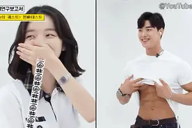 强行让妹子接触肌肉男，妹子很难不羞涩....图片
