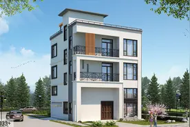 10×10米客厅挑空的现代住宅，夹层设计提高空间利用率图片