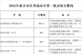 刚刚！2023年新乡市区普通高中第一批录取分数线！图片