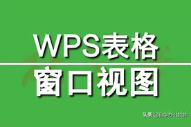自学WPS表格4：窗口视图图片