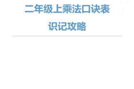二年级数学上册乘法口诀表识记攻略，建议给孩子收藏图片