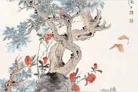 岁月千年鬓满霜，红霞天际远，蜂飞蝶舞醉花香图片