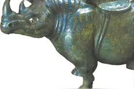 西汉错金银云纹青铜犀尊 实用与美观结合的典范图片