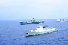 台媒：山东舰航母今年第二次远海训练图片