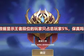 数据表明，最强王者段位的玩家只有5%！网友：不是人均王者吗？图片