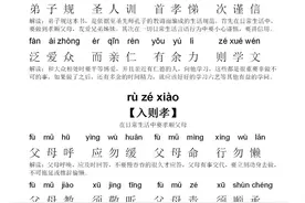 弟子规全文拼音解释版图片