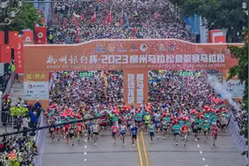 2023柳州马拉松暨警察马拉松在“紫荆花雨”中盛大绽放图片