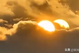 一小伙拍到天空出现“两个太阳”，一前一后藏在云层中！图片