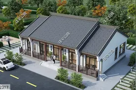 4室2厅3卫，18×10米中式一层养老房，造价不高舒适十足图片