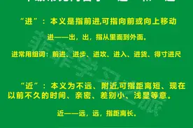 同音字“进”和“近”的区别和用法，一年级同音字进和近解析图片