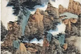 著名大写意画家梁崎山水画作品欣赏图片