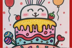 生日 蛋糕儿童画，生日 蛋糕简笔画，生日主题画，简单的蛋糕儿童画图片
