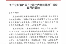 第六届“中国十大童装品牌”及单项称号结果公布图片