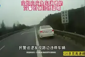 宝妈在应急车道停车喂奶，交警温情执法很温暖图片