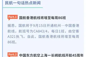 民航一句话热点新闻（9月12日发布）图片