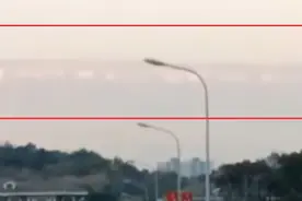 来自平行世界的列车？无锡出现海市蜃楼，空中一列火车飞驰而过图片