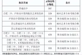 2022年合肥市市区普通高中录取最低线公布！附各分数段人数表图片