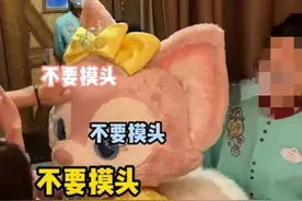 迪士尼互动禁忌！游客伸手摸玲娜贝儿头被制止，专家揭示危害原因图片
