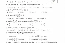河南省实验中学2023届高一上学期线上测试数学试卷及答案（二）图片