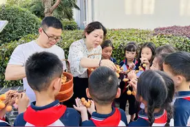 衢州一所小学校园内的枇杷熟了，老师采摘后给学生们分享图片
