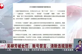 吴柳芳被处罚：账号禁言、清除违规涨粉 600万+粉丝只剩4.4万视频封面