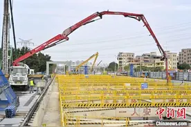 广州地铁八号线北延段首个车站主体结构封底图片