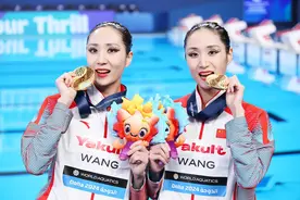 广东姐妹花王柳懿/王芊懿再夺双人项目金牌图片
