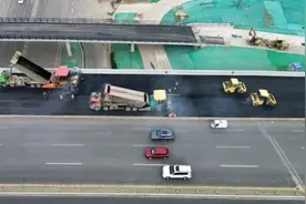 济南港西立交新机动车道通车，新建12条慢行一体系统图片