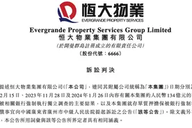 盘中涨近30%！恒大物业追讨134亿元存款案胜诉，中国恒大附属公司遭清盘｜大鱼财经图片